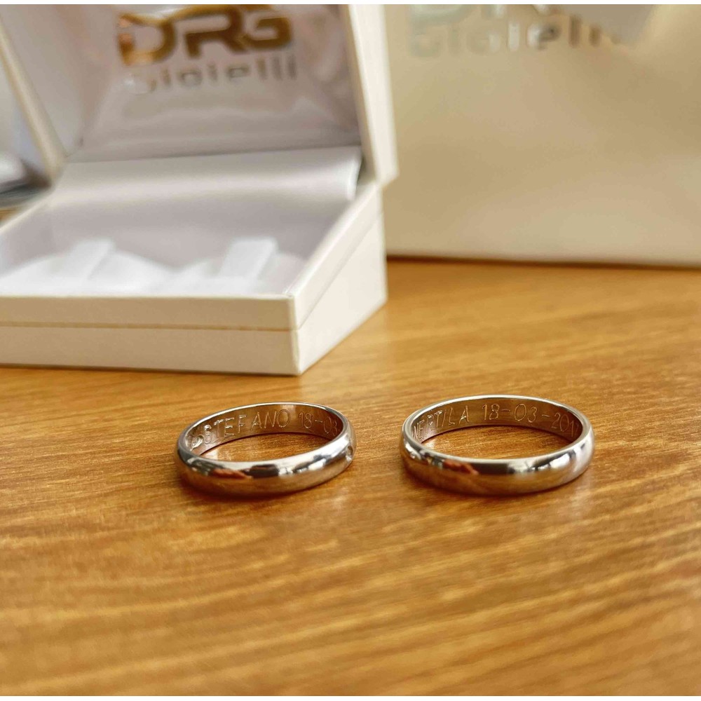 Engagement rings Simple 4 MM Silver...