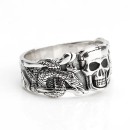 Men's Women's Skull Band Ring in 925% Sterling Silver