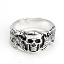 Men's Women's Skull Band Ring in 925% Sterling Silver