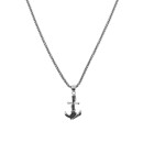 Men's Women's Necklace Anchor Pendant Chain Silver 925%