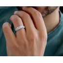 Couple Engagement Rings Wedding Bands Silver 925