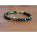 Bracciale in Pietre Naturali Turchese Africano e Argento 925%