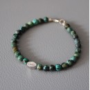 Bracelet in African Turquoise Natural Stones and 925% Silver