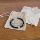Bracelet with Dumortierite Blue Hard Stones and 925% Silver