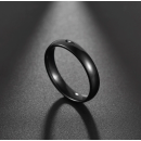 Anello semplice 4mm uomo donna acciaio lucido Nero