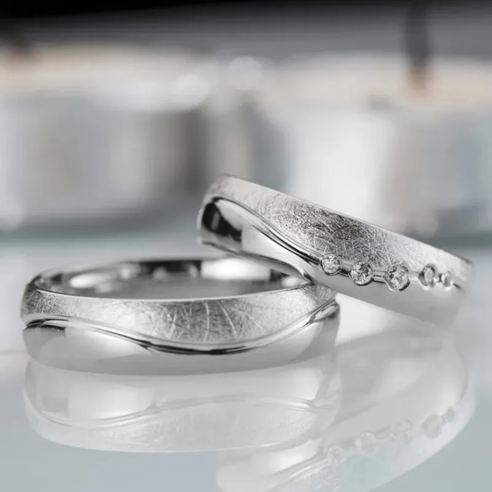 Pair of stainless steel wedding rings...