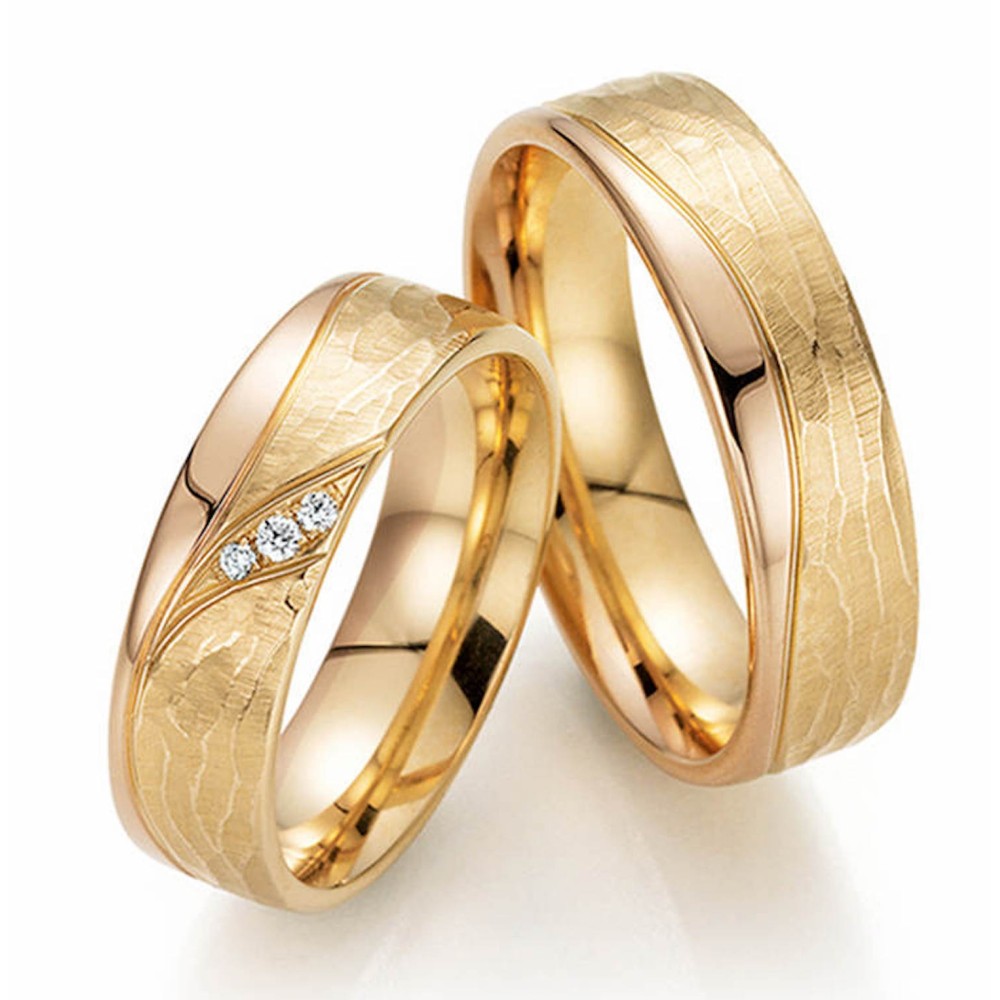 Pair of Rings Bands in Steel Smooth...