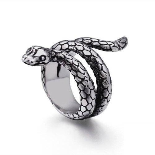 Anello Uomo Donna Acciaio Serpente