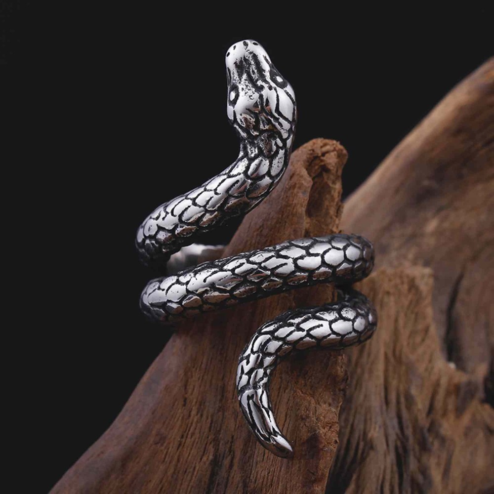 Stainless Steel Snake Unisex Ring