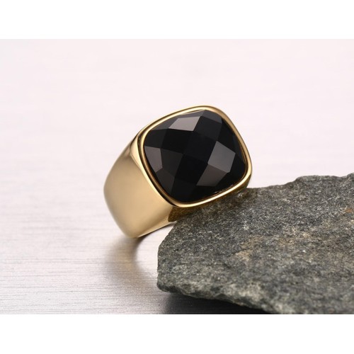 Men's steel ring with gold... 2