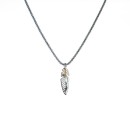 Collana Uomo Donna Catenina ciondolo Piuma Argento 925%