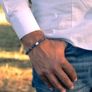 Bracelet with Dumortierite Blue Hard Stones and 925% Silver