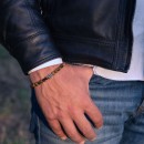 Bracciale Pietre Occhio di Tigre 6 MM e Argento 925