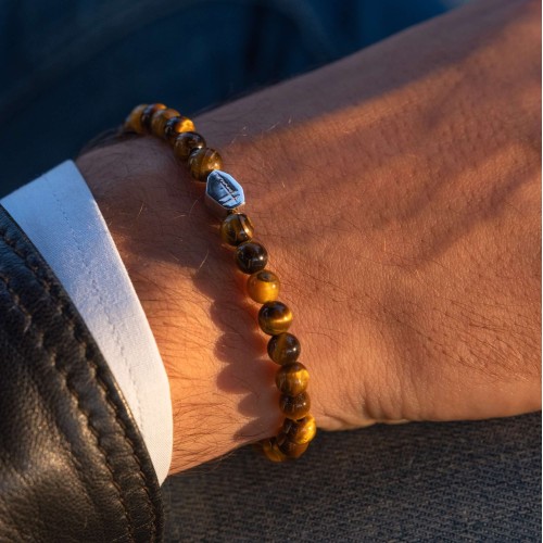 bracciale pietre dure occhio di tigre uomo donna 2