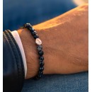 Black Agate Stones Bracelet 6 MM and 925 Silver