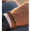 6mm Zebra Jasper Stone Bracelet with 925 Sterling Silver