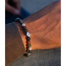 Bracelet in natural stones, Indian Agate, and 925% Silver