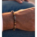 Leopard Skin Jasper Stone Bracelet with 925% Silver