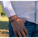 Bracciale Pietre Occhio di Tigre Rosso Naturali e Argento 925%