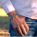 Bracciale in Pietre Naturali Turchese Africano e Argento 925%