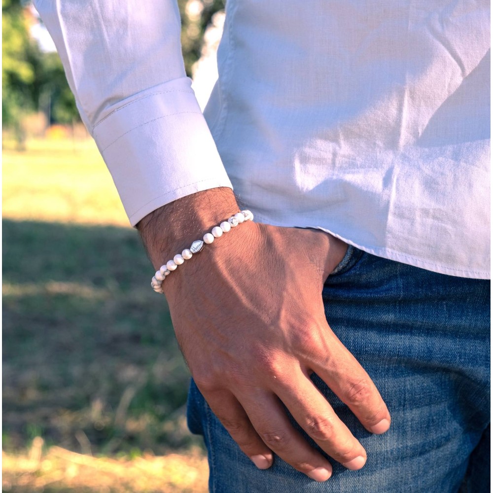 Bracelet with White Aulite Natural...