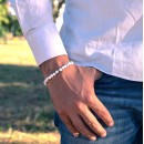 Bracciale in Pietre Naturali Aulite Bianca e Argento 925%