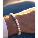 Bracciale in Pietre Naturali Aulite Bianca e Argento 925%