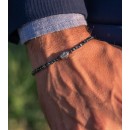 Hematite Bracelet with Natural 3mm Cube Stones and 925% Silver