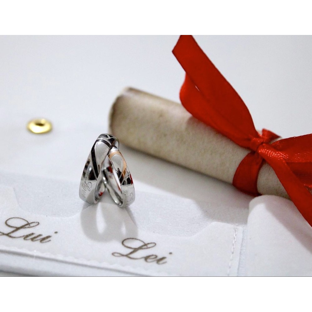 Couple of steel rings, half heart...