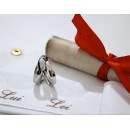 Couple of steel rings, half heart engraving.