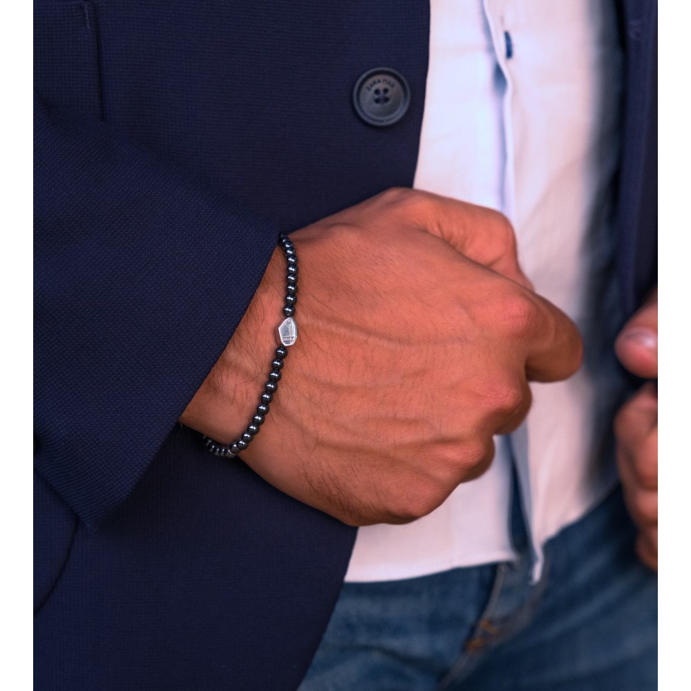 Bracciale in Pietre di Ematite 4mm e...