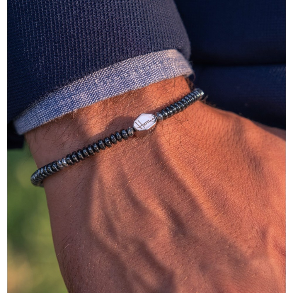 Bracelet in Natural Hematite Stones...