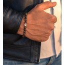 Bracelet made of natural stones Bronzite and 925% Silver