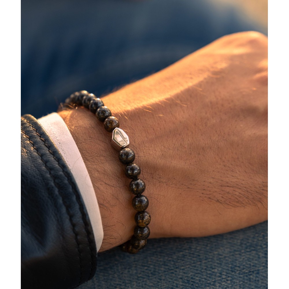 Bracciale in pietre naturali Bronzite...