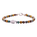 Turquoise, Jasper, Bronzite, and 925% Silver Bracelet for Men and Women