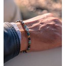 Bracciale Pietre Turchese, Diaspro, Bronzite e Argento 925% Uomo Donna