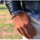 Bracciale Pietre Turchese, Diaspro, Bronzite e Argento 925% Uomo Donna