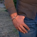 Bracciale Pietre Occhio di Tigre, Ematite e Argento 925%