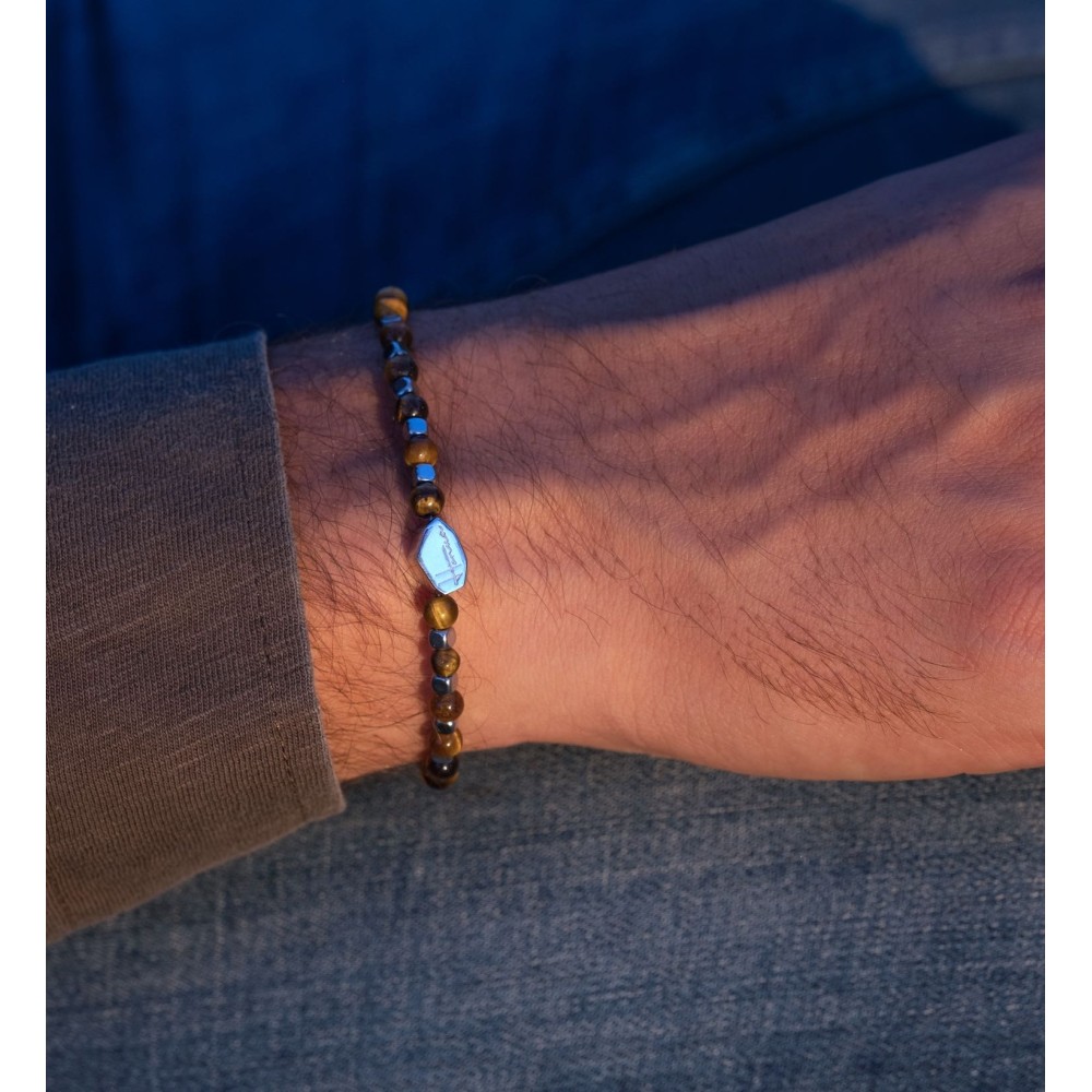 Tiger Eye, Hematite, and 925% Silver...