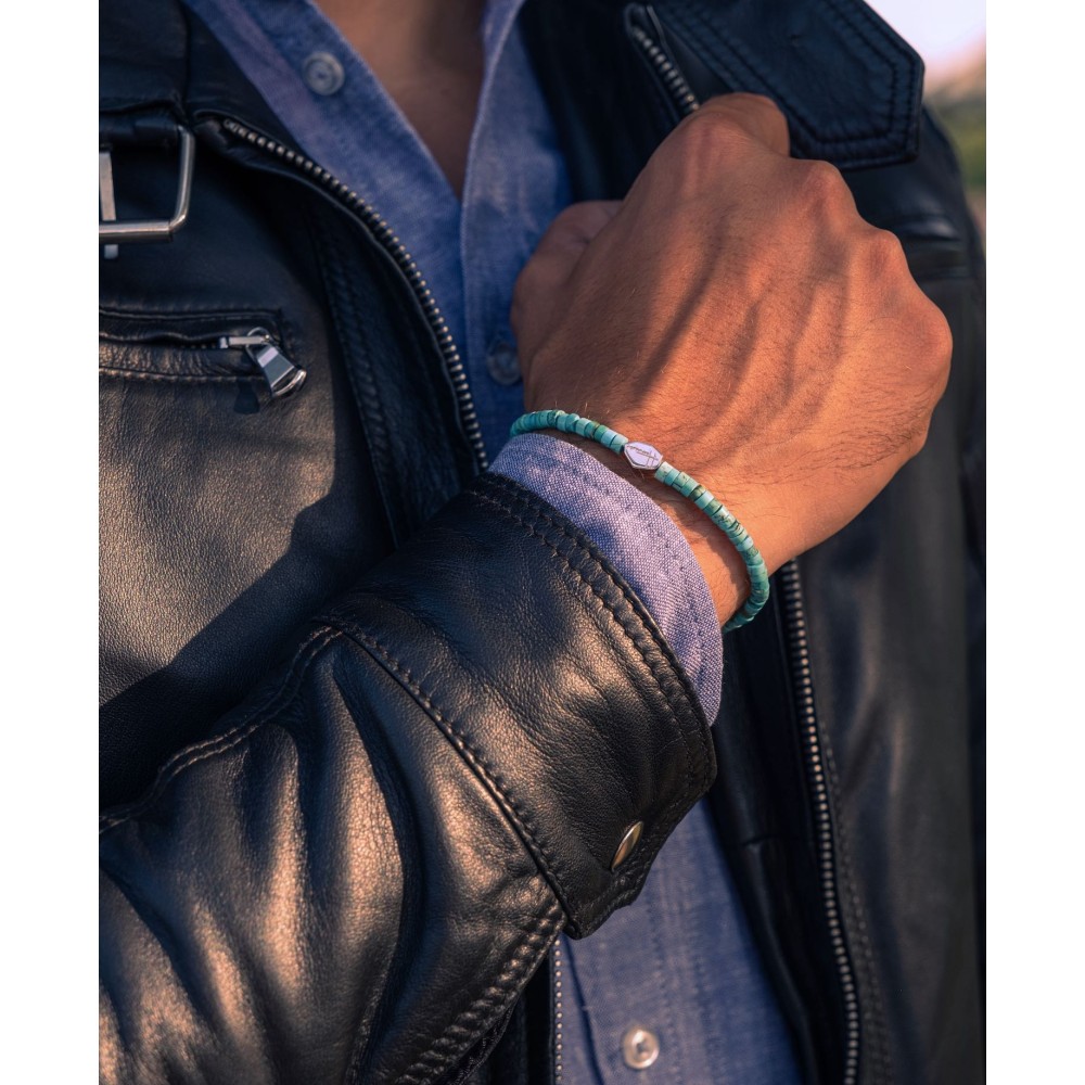 Bracciale Pietre Heishi Turchese 4 MM...