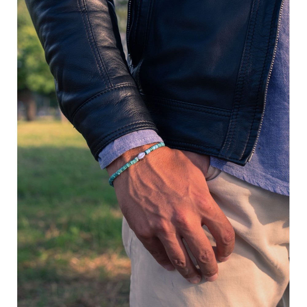 Turquoise Heishi Stones Bracelet 4 MM...