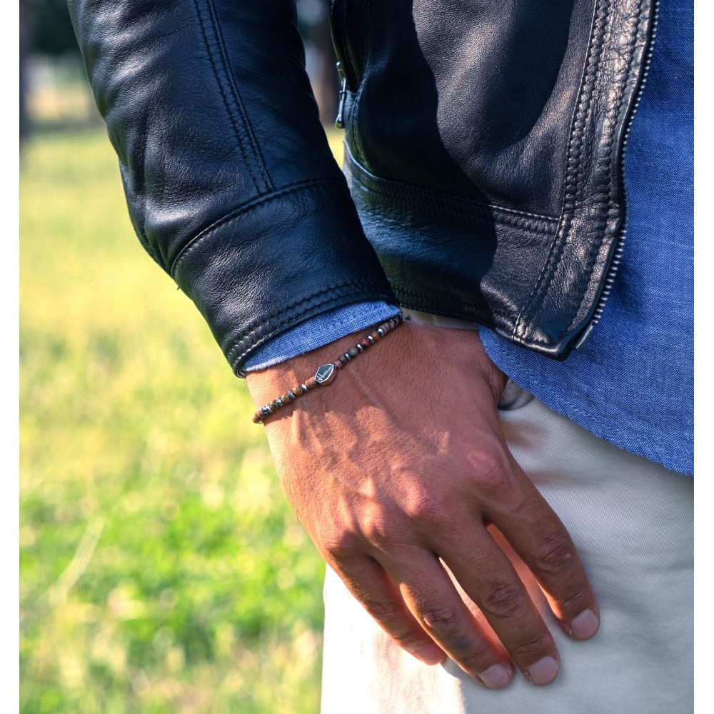 Bracciale Pietre Heishi Rodonite,...