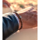 Bracciale Pietre Heishi Rodonite, Unakite,Ematite e Argento 925%