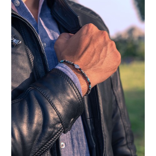 Bracciale Pietre dure Heishi Uomo Donna sottile unisex 2