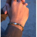 African Turquoise Stone Bracelet 4mm and 925% Silver