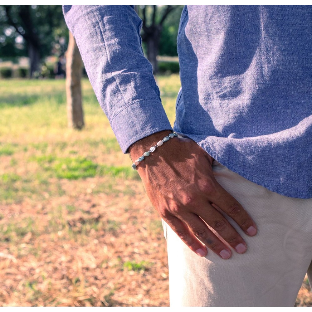 Bracelet made of Larimar stones,...