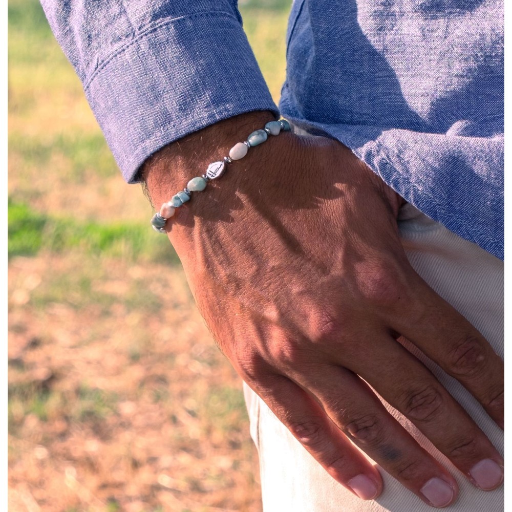 Bracelet made of Larimar stones,...