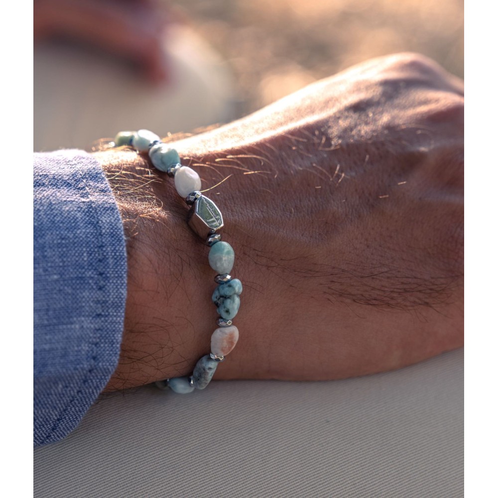 Bracelet made of Larimar stones,...