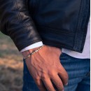 Bracciale Pietre Heishi Diaspro , Turchese, Ematite e Argento 925%