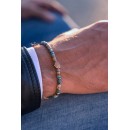 Heishi Stone Bracelet with Jasper, Turquoise, Hematite and 925% Silver